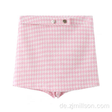 Frauen rosa prüft Garn gefärbt Shorts